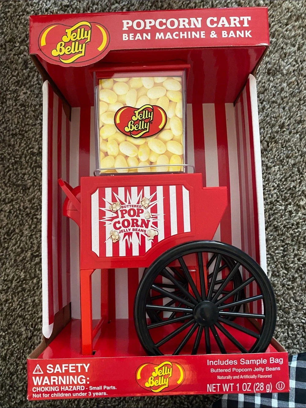 Nwt*Red Popcorn Cart Bean Machine & Bank with Clear Boba Milk Tea Tumbler